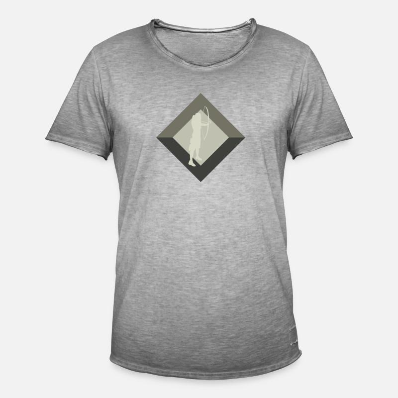 Bogen Bogenschießen Langbogen - Männer Vintage T-Shirt - Vintage Grau
