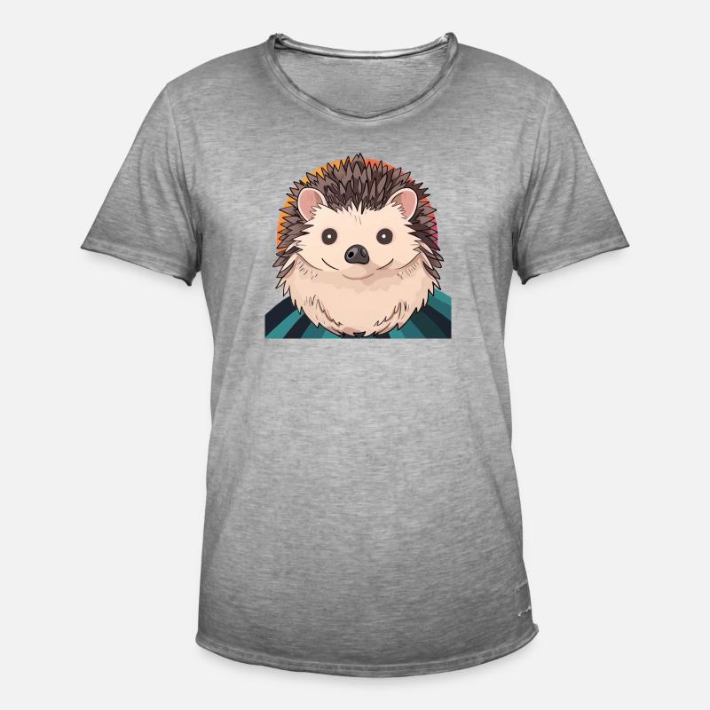 Igel Spitz Stachel - Männer Vintage T-Shirt - Vintage Grau
