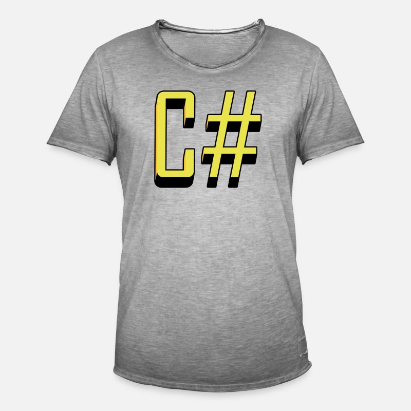 Programmiersprachen: C # / C sharp (Classic) - Männer Vintage T-Shirt - Vintage Grau