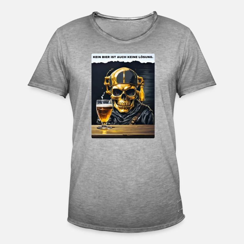 Bier Experte Skull 1.7 - Männer Vintage T-Shirt - Vintage Grau