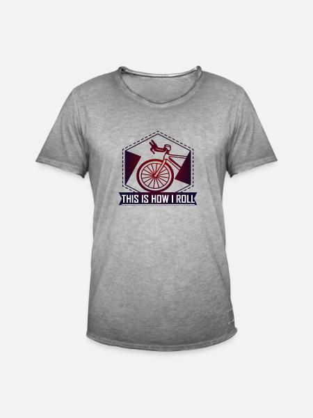 Vélo. Je roule - T-shirt vintage Homme - vintage gris