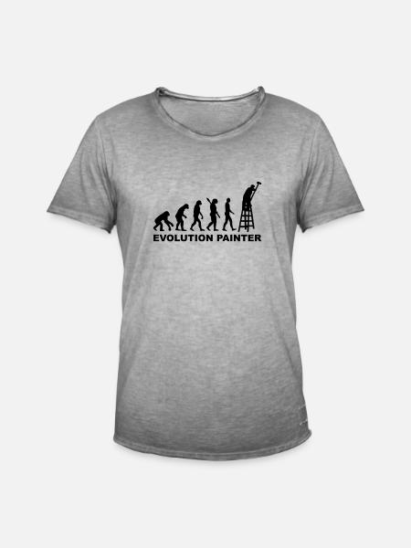 Evolution Painter - T-shirt vintage Homme - vintage gris
