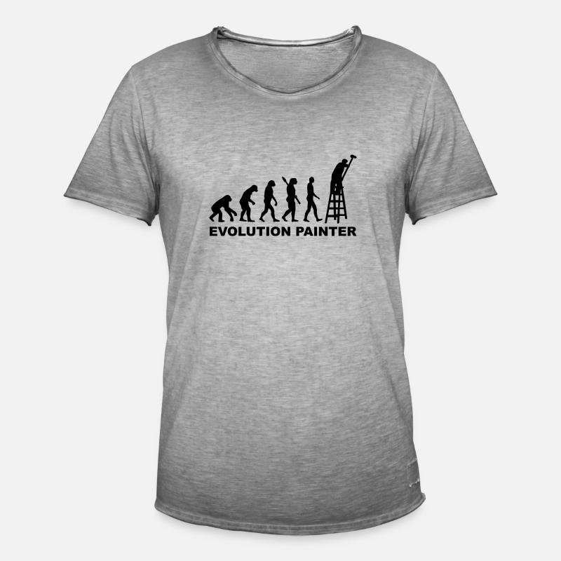 Evolution Painter - Men's Vintage T-Shirt - vintage grey