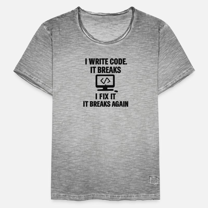 I Write Code – Funny Programmer T-Shirt Männer Vintage T-Shirt