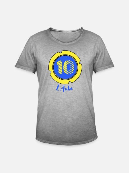 Logo of the Aube department 10 - Men's Vintage T-Shirt - vintage grey