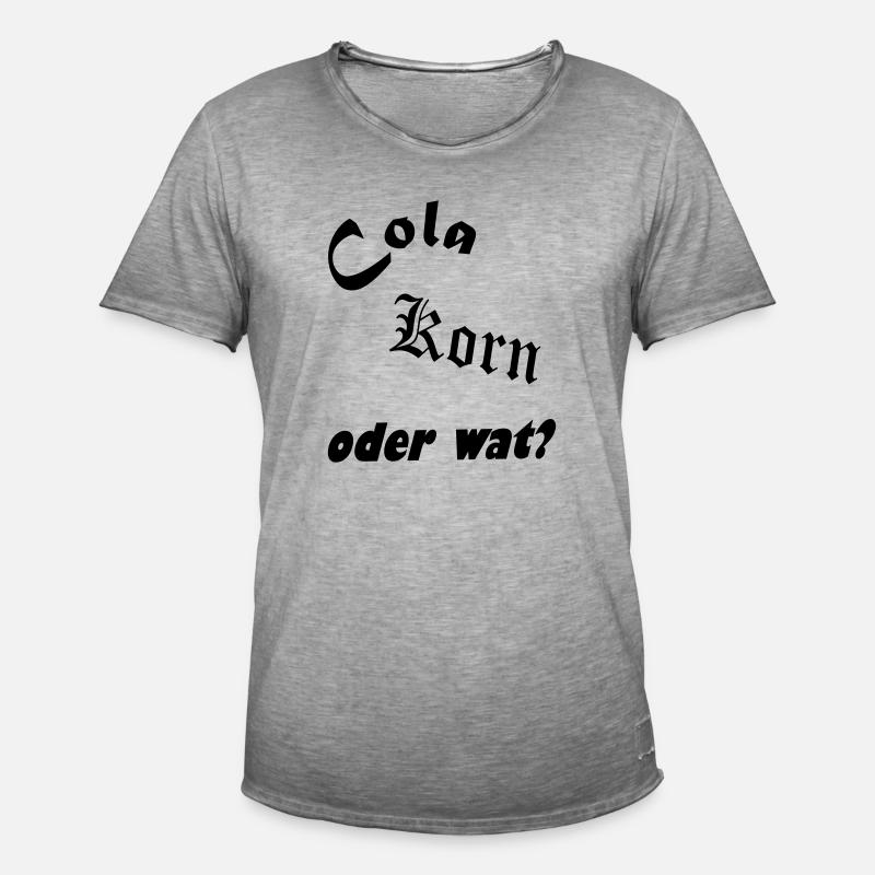Cola Korn oder wat - Männer Vintage T-Shirt - Vintage Grau