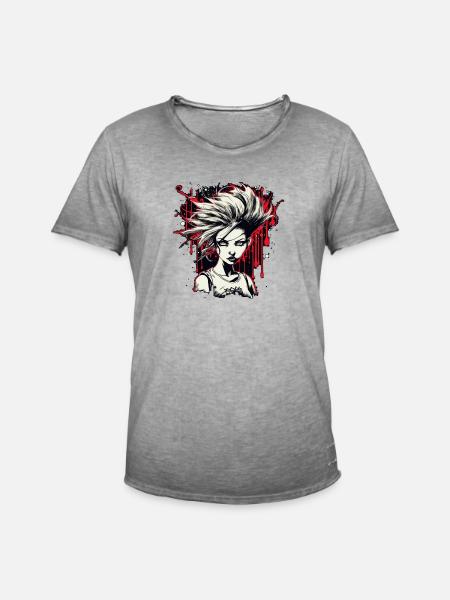 6 Weiblicher Punkrock - Männer Vintage T-Shirt - Vintage Grau