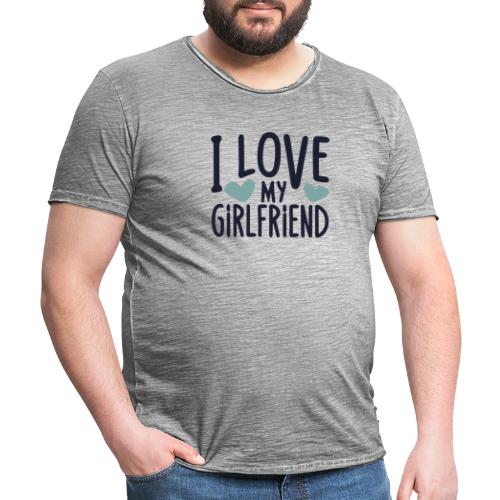 i love my girlfriend - Vintage-T-skjorte for menn