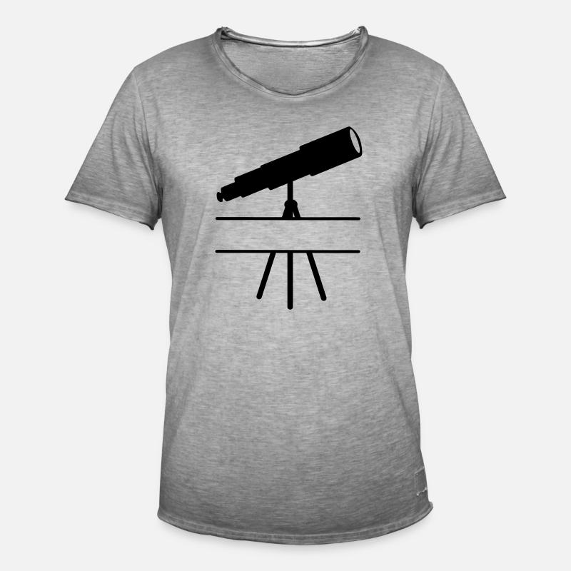 Teleskop-Schattenbild mit Leerzeichen oder Balken - Männer Vintage T-Shirt - Vintage Grau
