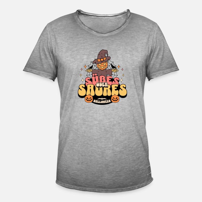 Süßes oder Saures - Männer Vintage T-Shirt - Vintage Grau