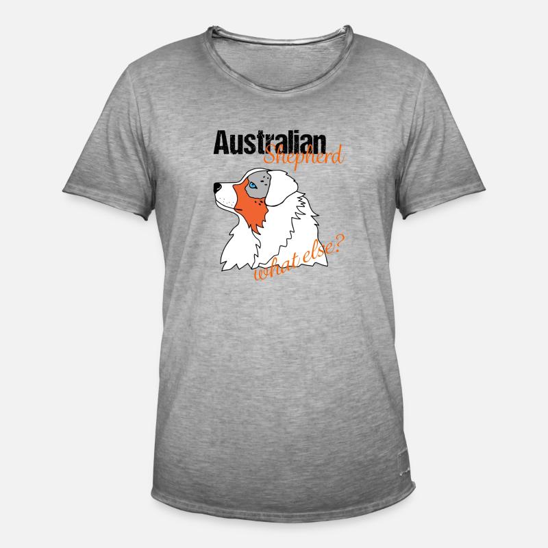 Aussie Shepherd Australian Shepherd Hvad mere? - Herre vintage T-shirt - vintage-grå