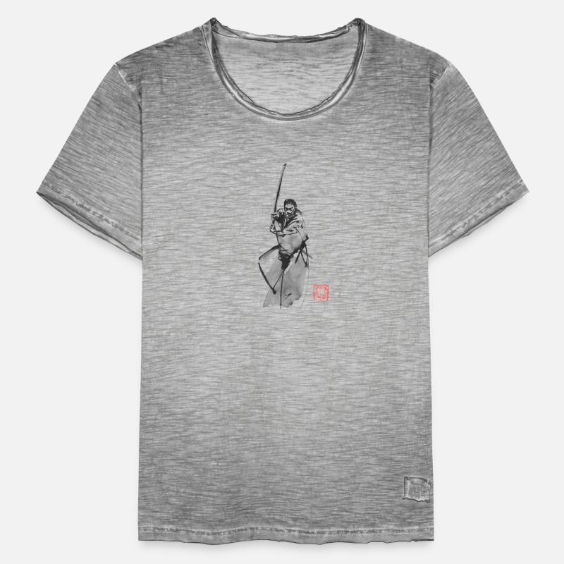 Samurai bewaffnet Männer Vintage T-Shirt