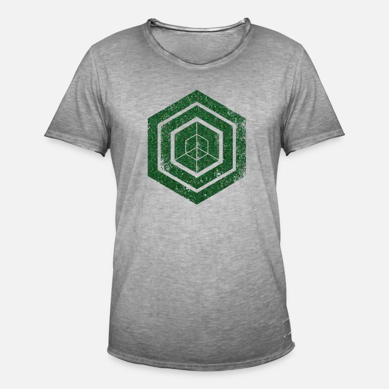 hexagon programming programmer coding geometric - Men's Vintage T-Shirt - vintage grey