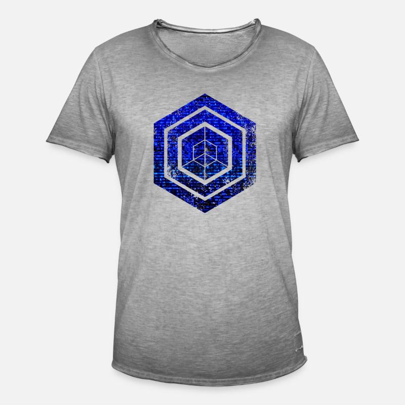 Hexagon-Programmierung Programmierer Codierung geometrisch - Männer Vintage T-Shirt - Vintage Grau