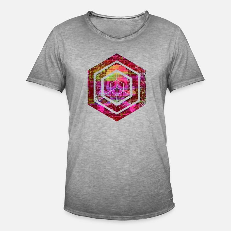 Hexagon-Programmierung Programmierer Codierung geometrisch - Männer Vintage T-Shirt - Vintage Grau