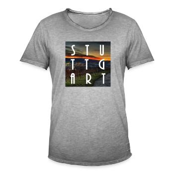 Stuttgart - Männer Vintage T-Shirt - Vintage Grau - Vorne