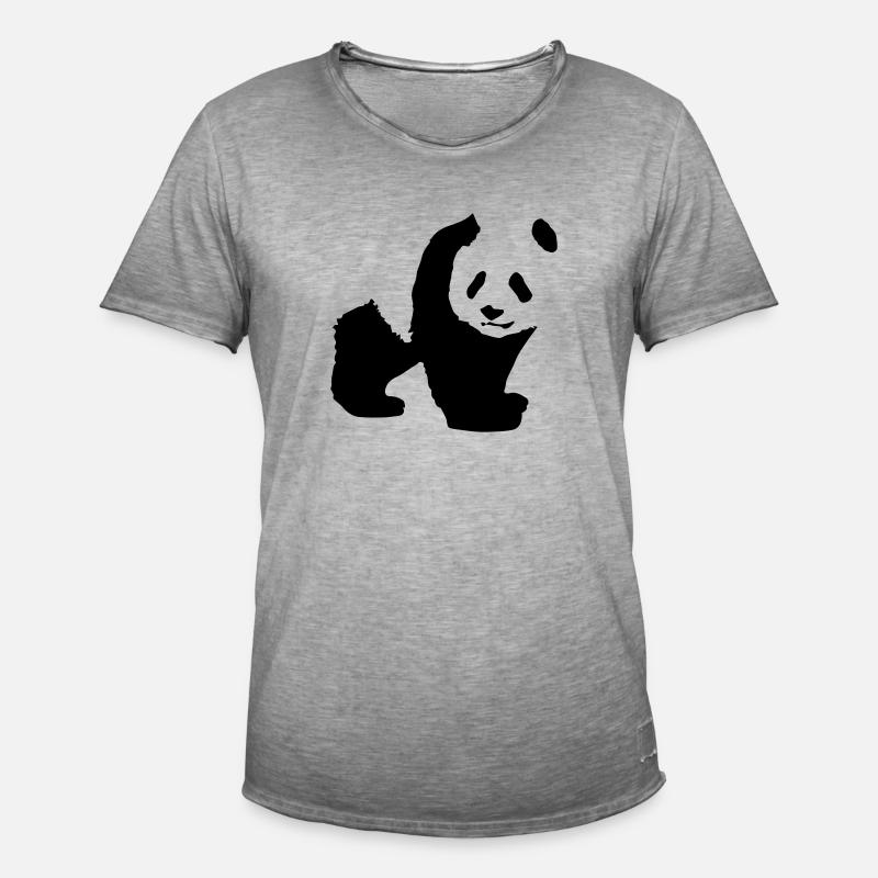 panda - Männer Vintage T-Shirt - Vintage Grau