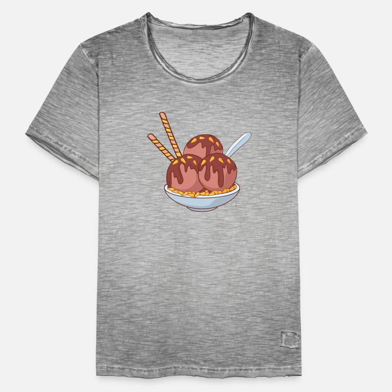 Crème glacée, crème glacée, crème glacée, crème glacée, boule, crème glacée, sundae T-shirt vintage Homme