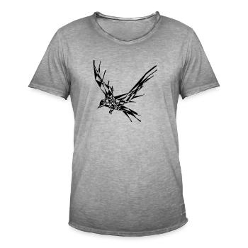 Rabe - Männer Vintage T-Shirt - Vintage Grau - Vorne