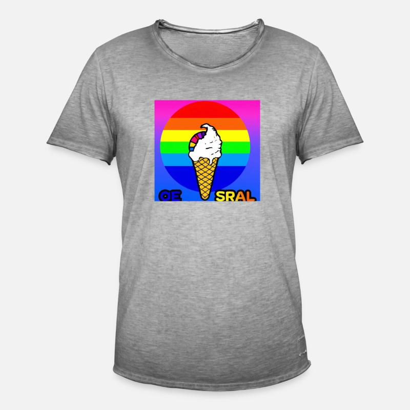 Das bunte Eis Logo - Männer Vintage T-Shirt - Vintage Grau