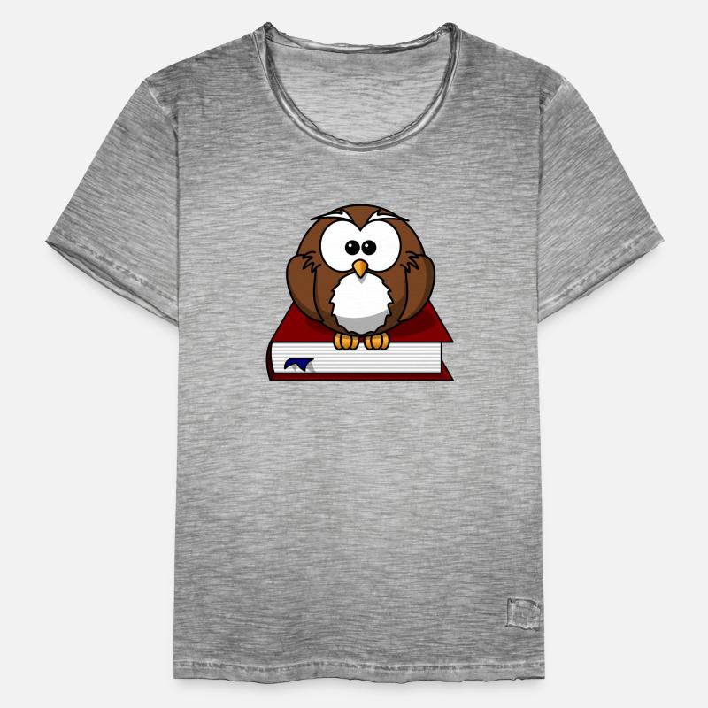 Bücher-Eule Bucheule Vogel Bildung Männer Vintage T-Shirt