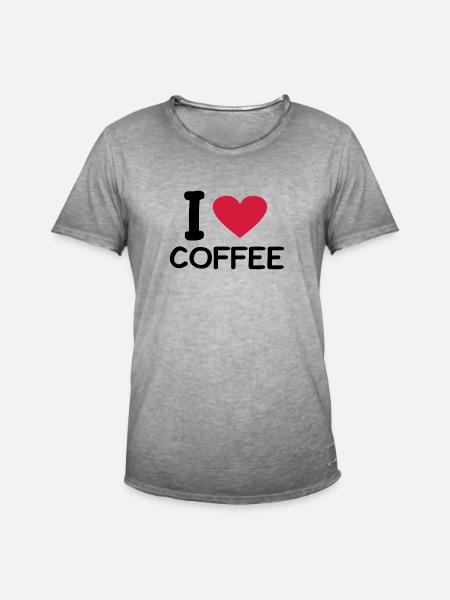 I love coffee - Men's Vintage T-Shirt - vintage grey