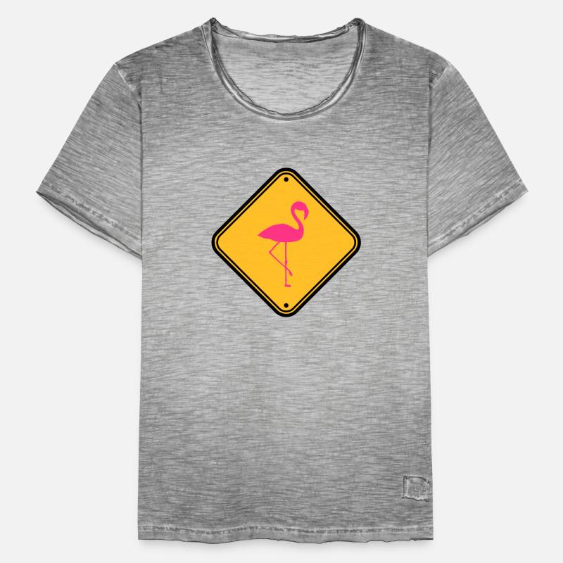warning note caution caution shield danger fla Men's Vintage T-Shirt