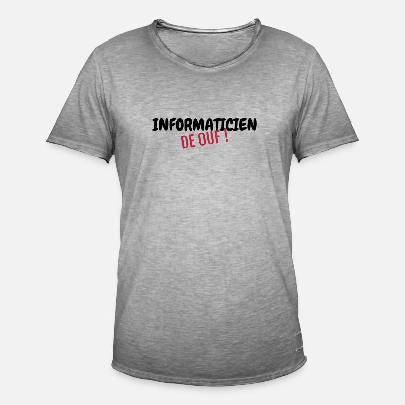 Computer / Informatiker / Aussenseiter / Ingenieur - Männer Vintage T-Shirt - Vintage Grau