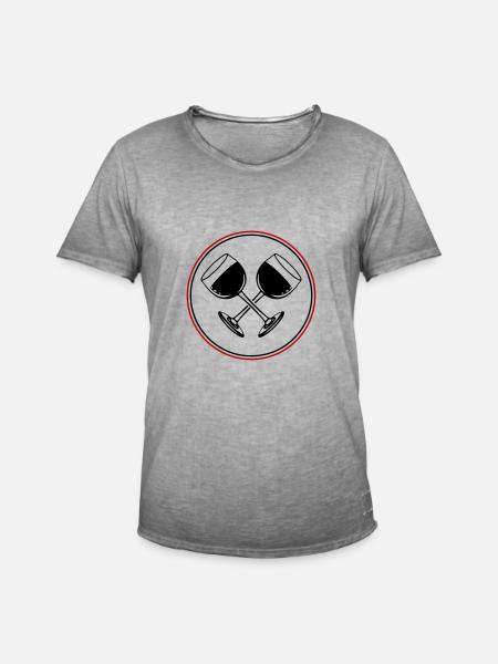 Wine Red Wine Glass - Men's Vintage T-Shirt - vintage grey