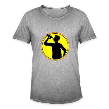 Trinker Bier Silhouette - Männer Vintage T-Shirt - Vintage Grau - Vorne - Jose (178cm)
