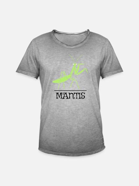 Gottesanbeterin – Illustration für Naturfreunde - Männer Vintage T-Shirt - Vintage Grau