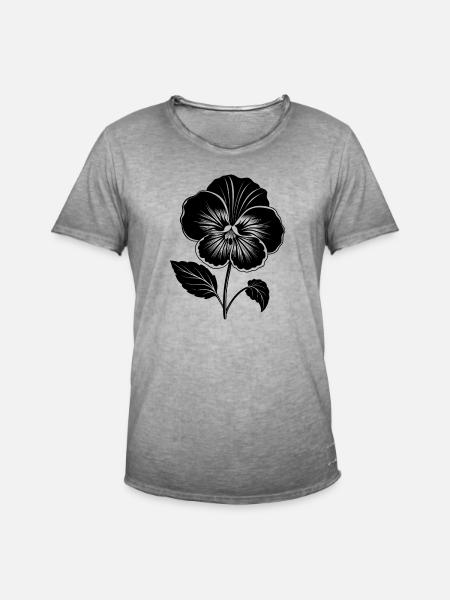 Pansy Flower - Men's Vintage T-Shirt - vintage grey