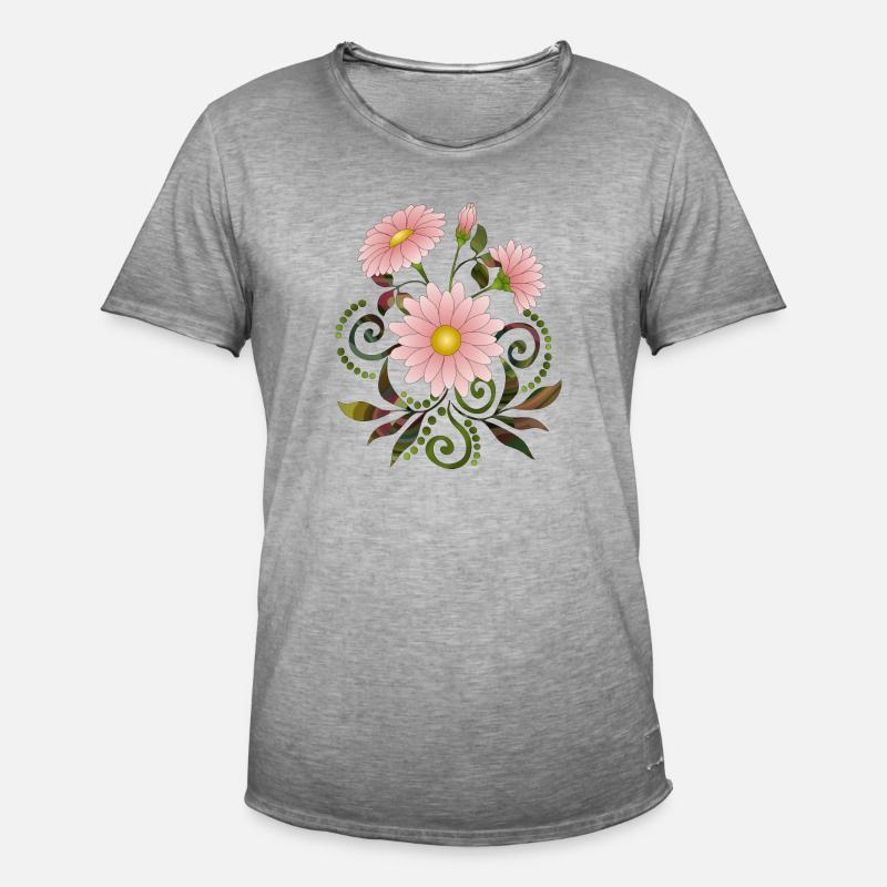 Blumen - Männer Vintage T-Shirt - Vintage Grau
