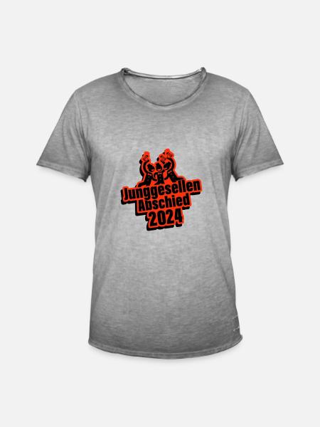 Junggesellenabschied 2024 - Männer Vintage T-Shirt - Vintage Grau