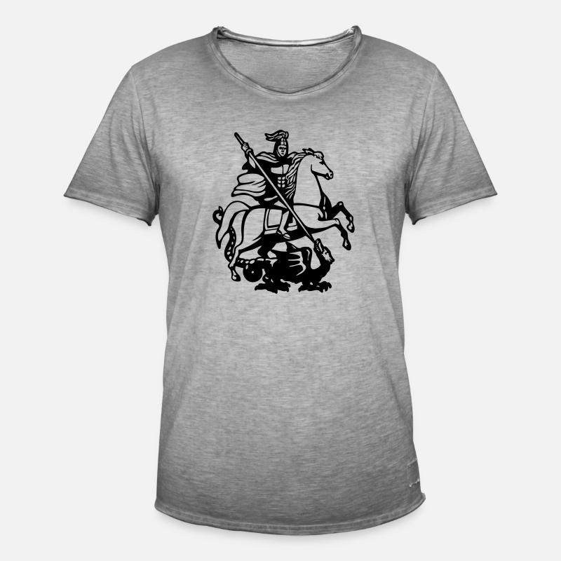 Ridder Saint George dræber dragen - Herre vintage T-shirt - vintage-grå