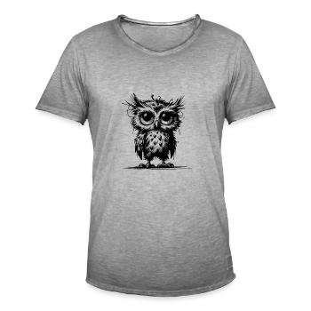 Eule ich sehe nicht müde aus – ich BIN es - Männer Vintage T-Shirt - Vintage Grau - Vorne