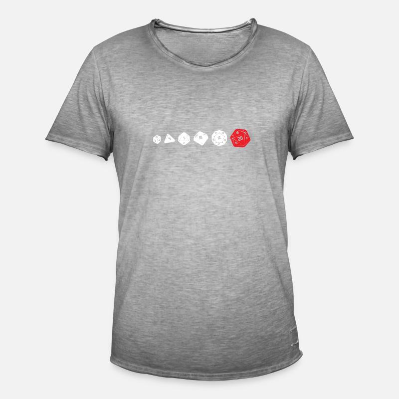 Pullover D20 DiceEvolution - Männer Vintage T-Shirt - Vintage Grau