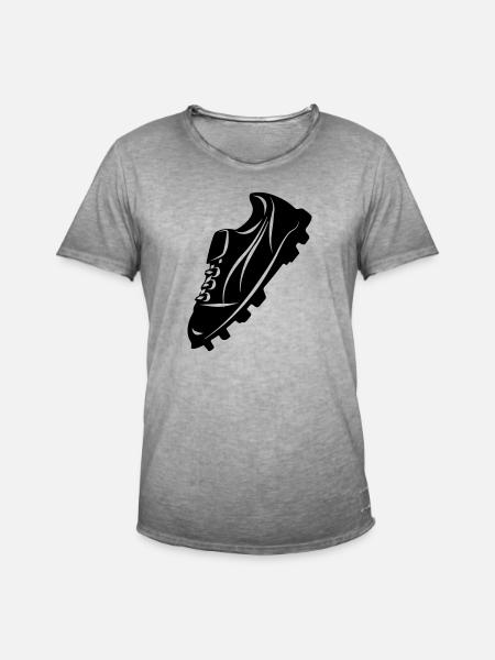 Fußballschuh transparente Schattenfigur - Männer Vintage T-Shirt - Vintage Grau