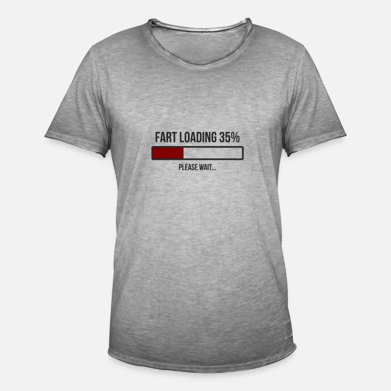 Fart Loading Please Wait! Furz wird geladen Spruch - Männer Vintage T-Shirt - Vintage Grau