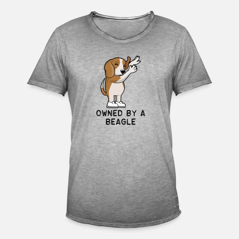 Im Besitz eines Beagle - Männer Vintage T-Shirt - Vintage Grau