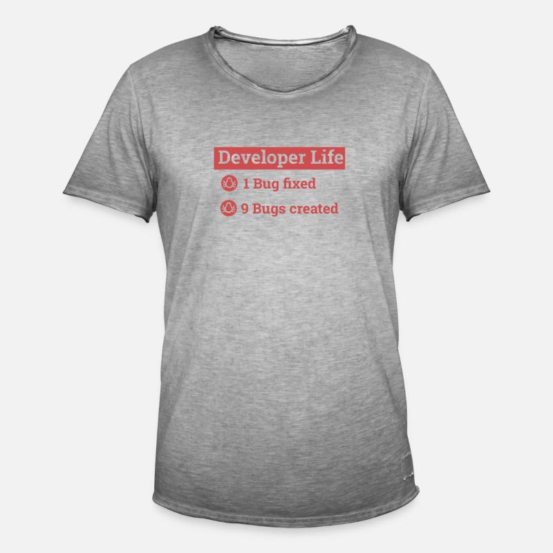 "Developer life" | Programmer, Programmer - Men's Vintage T-Shirt - vintage grey