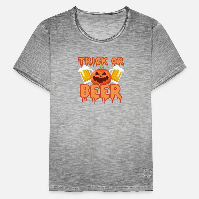Trick oder Bier Lustiges Halloween Männer Vintage T-Shirt
