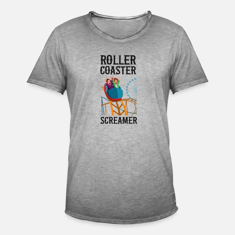 Roller Coaster Roller Coaster - Männer Vintage T-Shirt - Vintage Grau