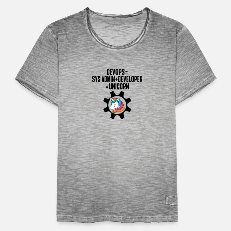 Sys-Admin Developer Devops Engineer Unicorn Men's Vintage T-Shirt