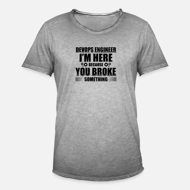 Sys-Admin Developer Devops Engineer - Men's Vintage T-Shirt - vintage grey