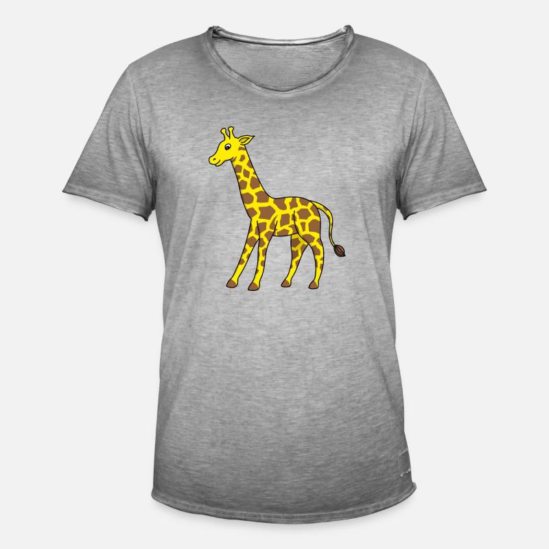 Giraffe Tiere Comic Kinder Geschenkidee - Männer Vintage T-Shirt - Vintage Grau