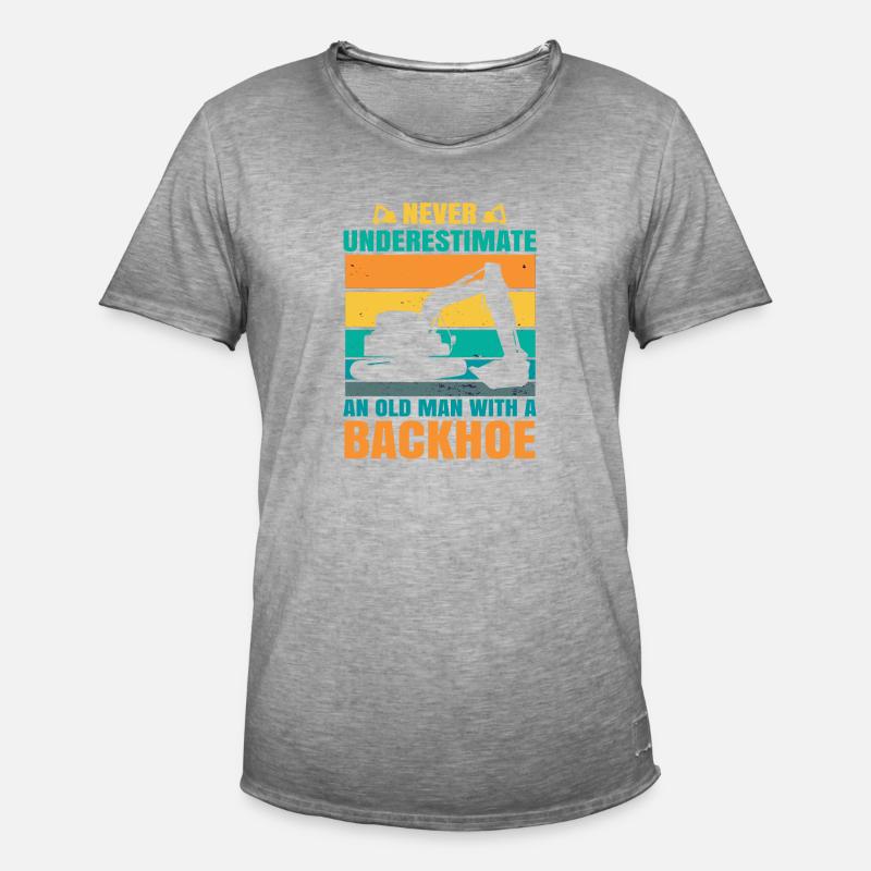 Baggerfahrer Baggerfahrerin Geschenke Männer Bau - Männer Vintage T-Shirt - Vintage Grau