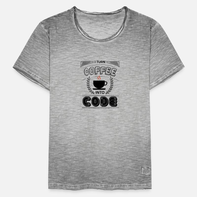 JE TRANSFORME LE CAFÉ EN CODE T-shirt vintage Homme