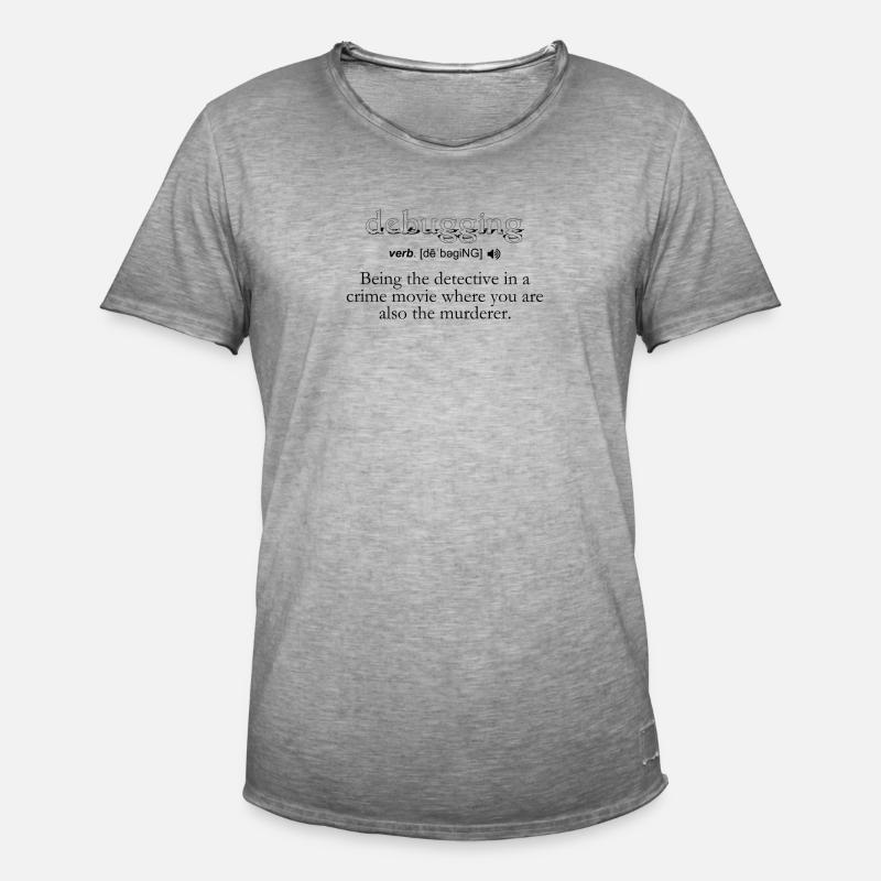 Debugdefinition - Computer Science Programmer - Männer Vintage T-Shirt - Vintage Grau