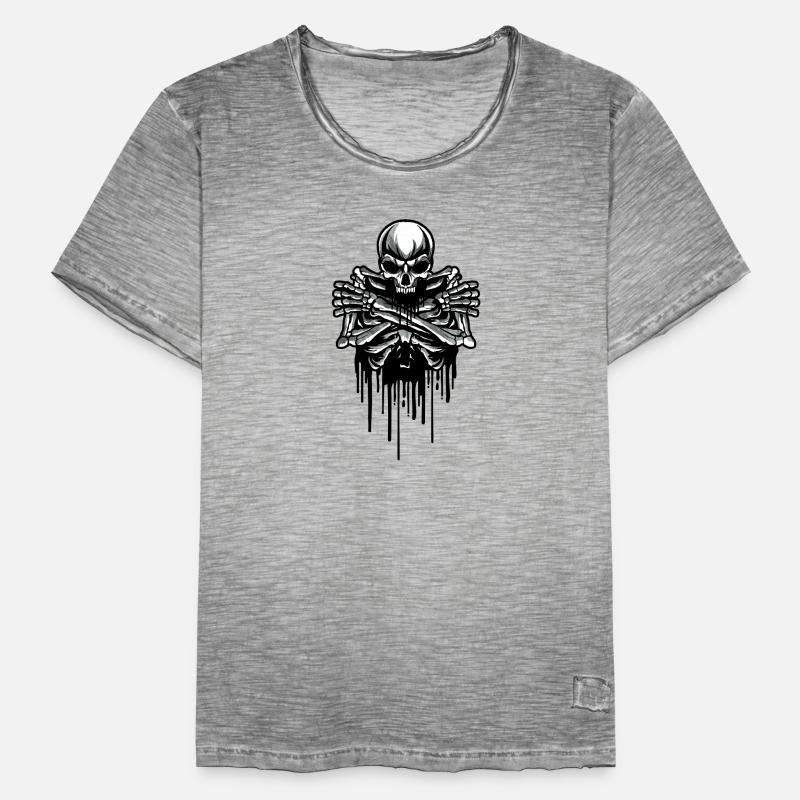 Finnish Goth Aesthetic Gothic Skeleton Drip Goth Men's Vintage T-Shirt